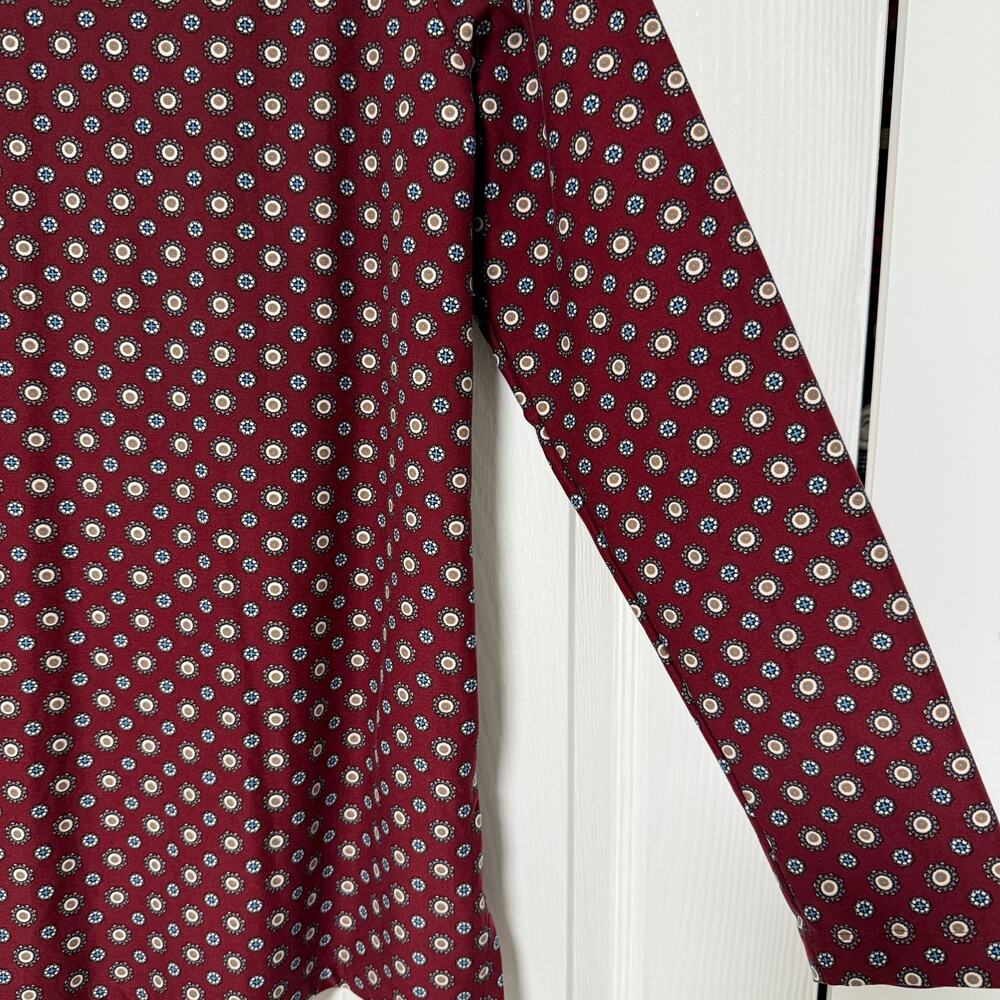 Lands' End Women's Maroon Print Long Sleeve Top Size Large - Picture 5 of 13